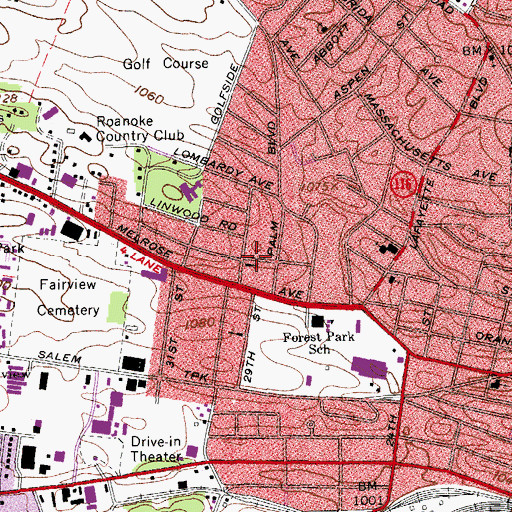 Topographic Map of Emmanuel Lutheran Church, VA