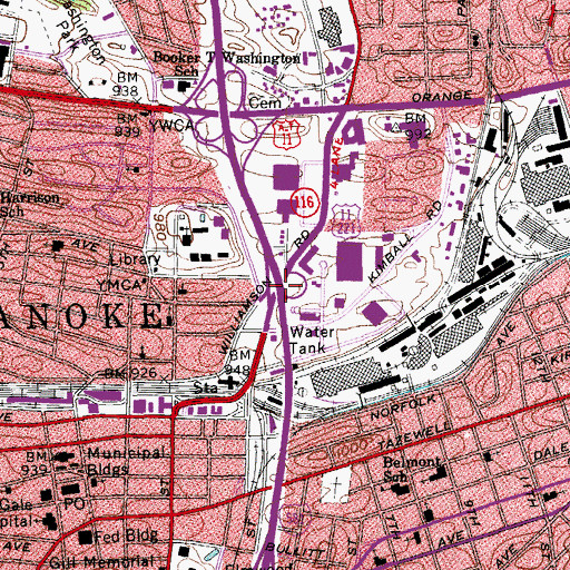 Topographic Map of Exit 5, VA