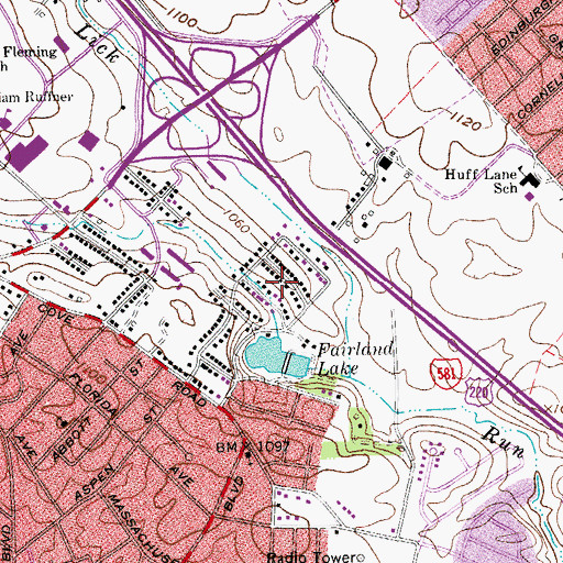 Topographic Map of Fairland, VA