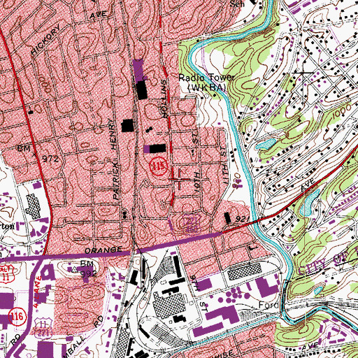 Topographic Map of Fairmount, VA