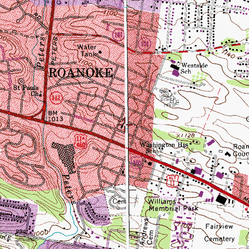 Topographic Map of Fairview United Methodist Church, VA