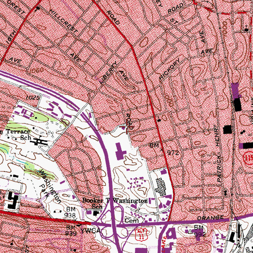 Topographic Map of Roanoke Fire - EMS Station 2, VA