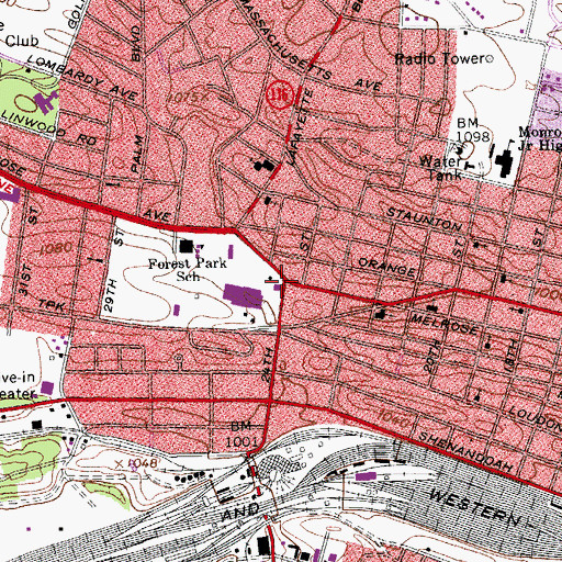 Topographic Map of Fire Station Number 9, VA