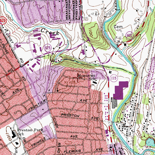 Topographic Map of Fleming Oaks, VA