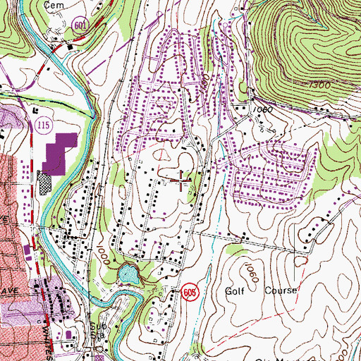 Topographic Map of Franklin Court, VA