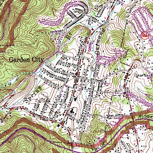 Topographic Map of Garden City Church of the Nazarene, VA