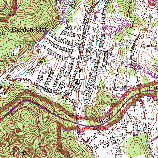 Topographic Map of Garden City Elementary School, VA