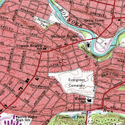Topographic Map of Ghent, VA