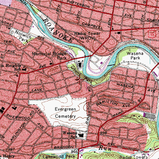 Topographic Map of Ghent Grace Brethren Church, VA