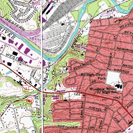Topographic Map of Grace Academy, VA