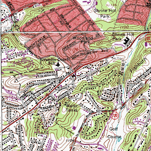 Topographic Map of Grandin Court Baptist Church, VA