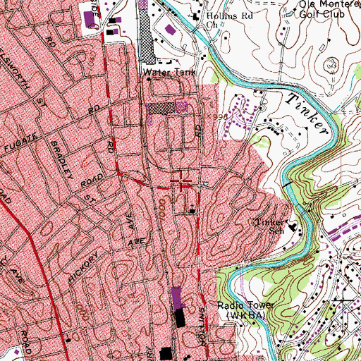Topographic Map of Guilford, VA