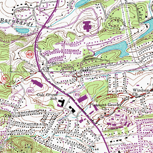 Topographic Map of Hidden Valley Estates, VA