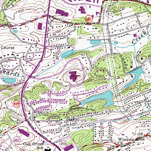 Topographic Map of Hidden Valley Middle School, VA