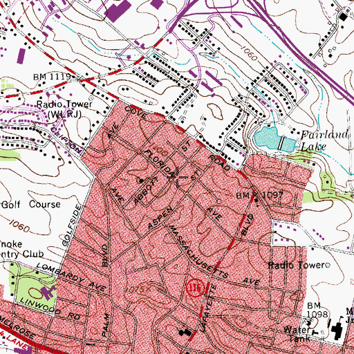 Topographic Map of Intervale, VA