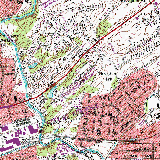 Topographic Map of Jackson Park, VA