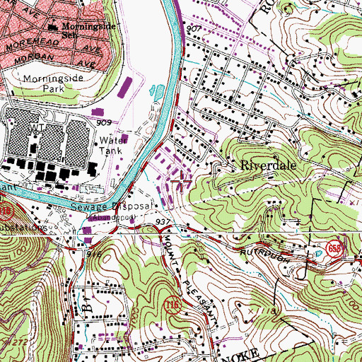 Topographic Map of Jamestown Place, VA