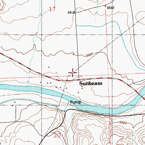 Topographic Map of Sunbeam, CO