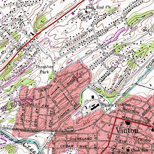 Topographic Map of Kenwood, VA