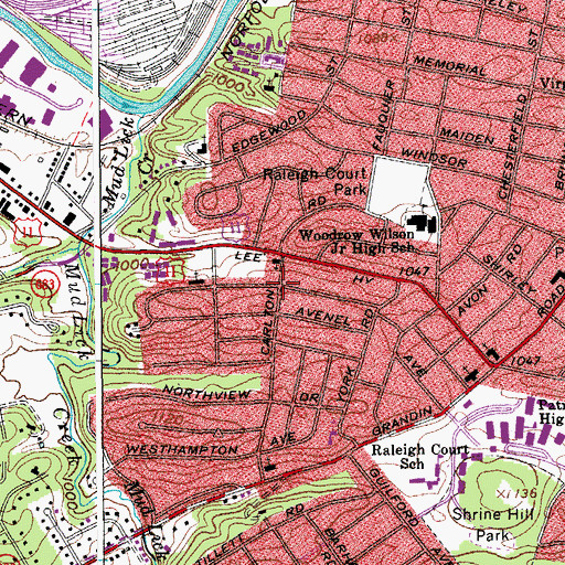 Topographic Map of Lee Hy Court, VA