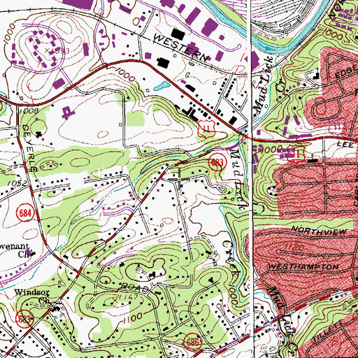 Topographic Map of Lee Hy Park, VA
