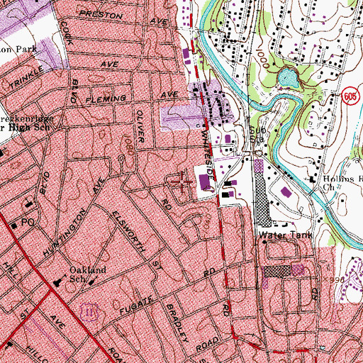 Topographic Map of Mapleton Heights, VA