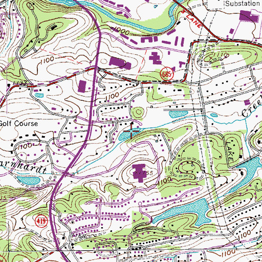 Topographic Map of Medmont Lake, VA