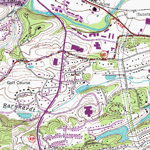 Topographic Map of Medmont Lake, VA