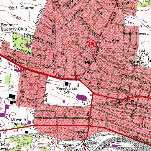 Topographic Map of Melrose Clinic, VA