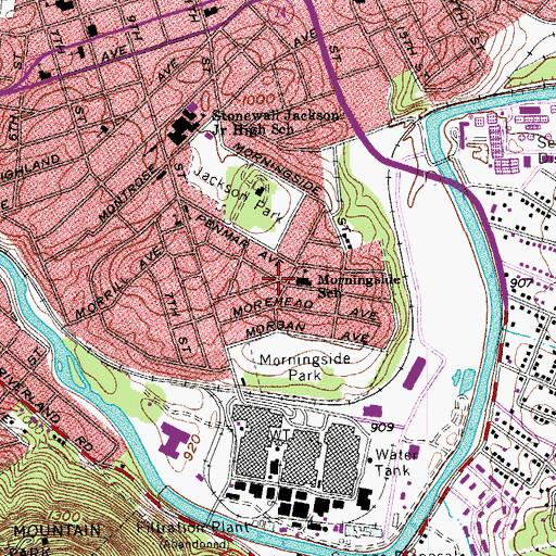 Topographic Map of Morningside, VA
