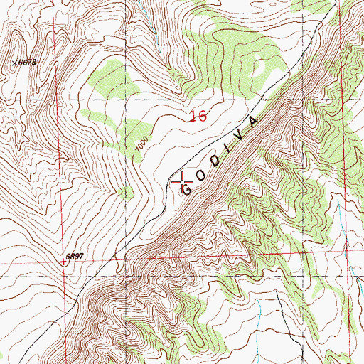 Topographic Map of Godiva Rim, CO