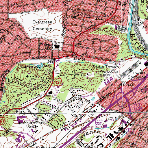 Topographic Map of Oak Hill, VA