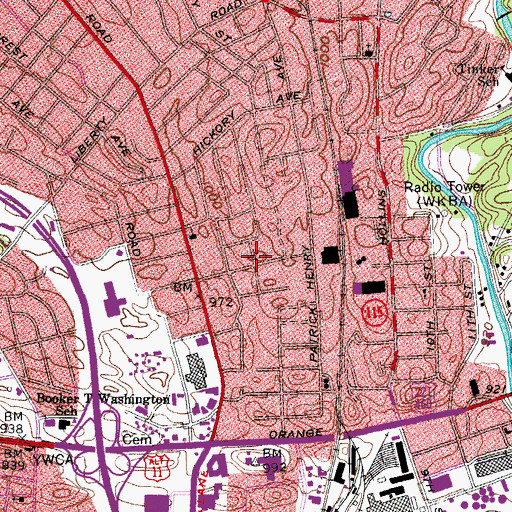 Topographic Map of Oakland, VA