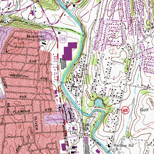 Topographic Map of Palmer Park, VA