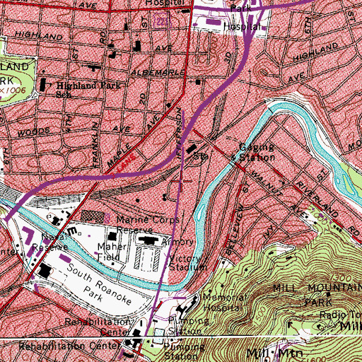 Topographic Map of Pleasant Valley, VA