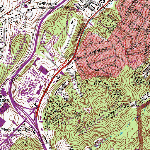 Topographic Map of Prospect Valley, VA
