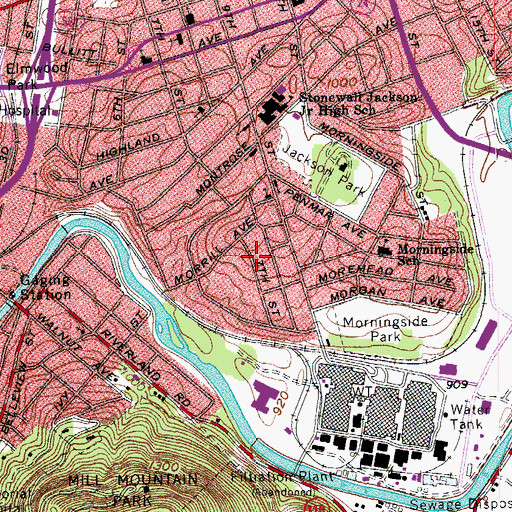 Topographic Map of Rivermont, VA