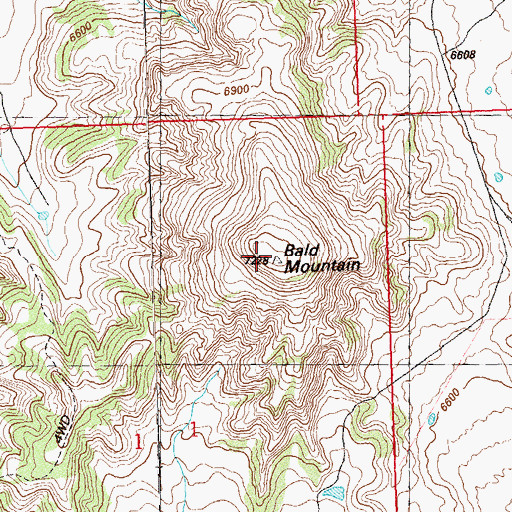 Topographic Map of Bald Mountain, CO