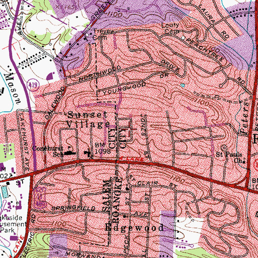 Topographic Map of Roland Terrace, VA