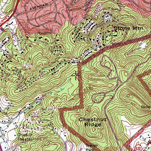Topographic Map of Rorer Mines (historical), VA