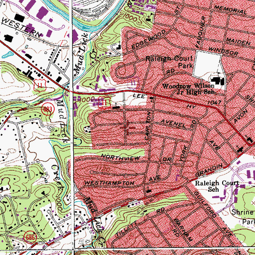 Topographic Map of Rosalind Hills, VA