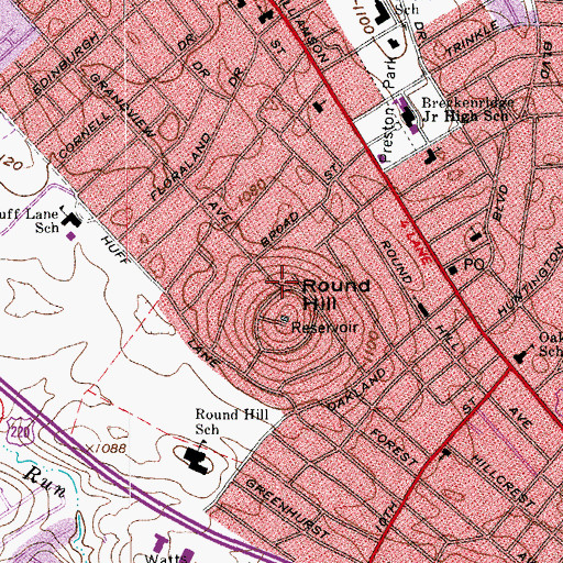 Topographic Map of Round Hill Terrace, VA