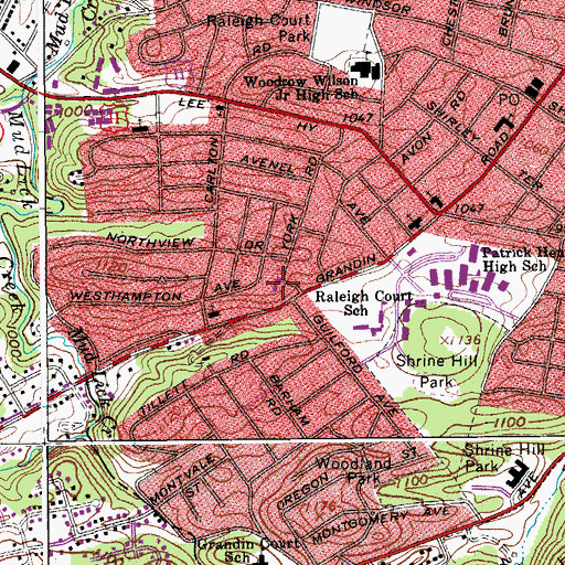 Topographic Map of Saint Elizabeths Episcopal Church, VA