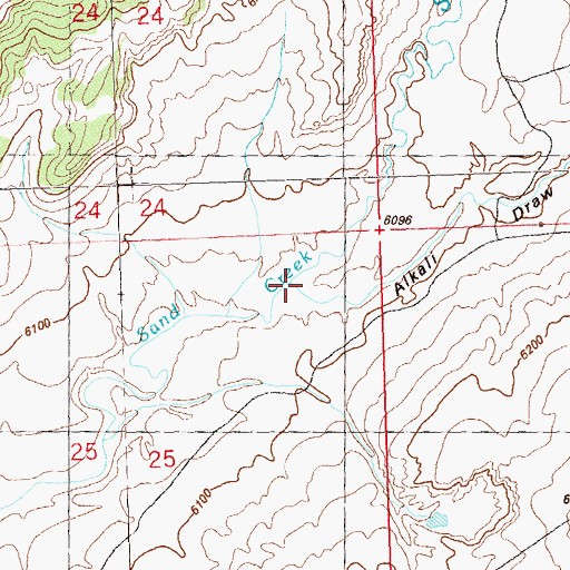 Topographic Map of Alkali Draw, CO