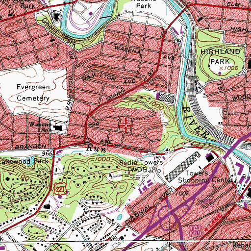 Topographic Map of Stratford Court, VA