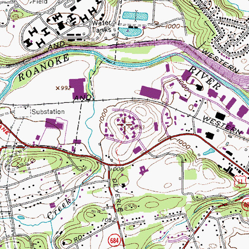 Topographic Map of Stratford Park, VA
