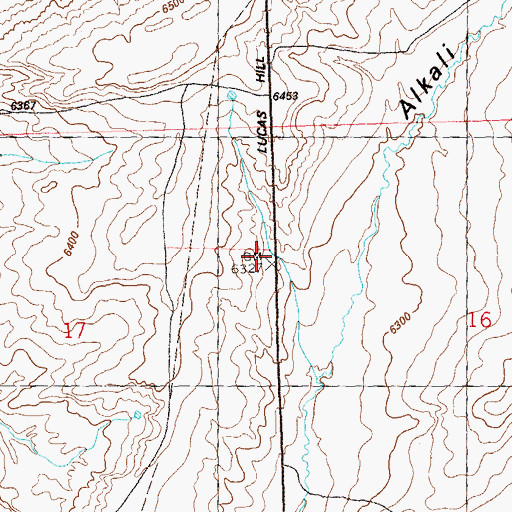 Topographic Map of Lucas Hill, CO