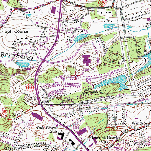 Topographic Map of Sunset Hills, VA