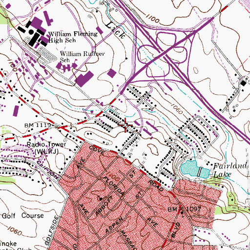 Topographic Map of Swarthmore Place, VA