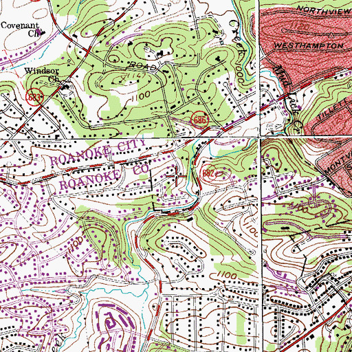 Topographic Map of Taryn Hills, VA